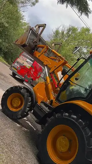 A loading shovel at work moving material on site
